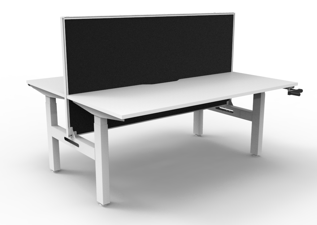 Boost Manual 2 Person Double Sided Workstation - With Screen